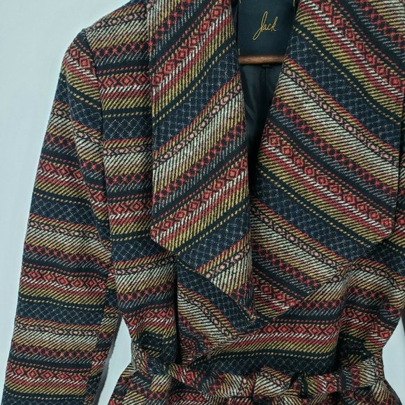 Jack By BB Dakota Womens Wrap Aztec Design Jacket Coat Size XS - Picture 2 of 5